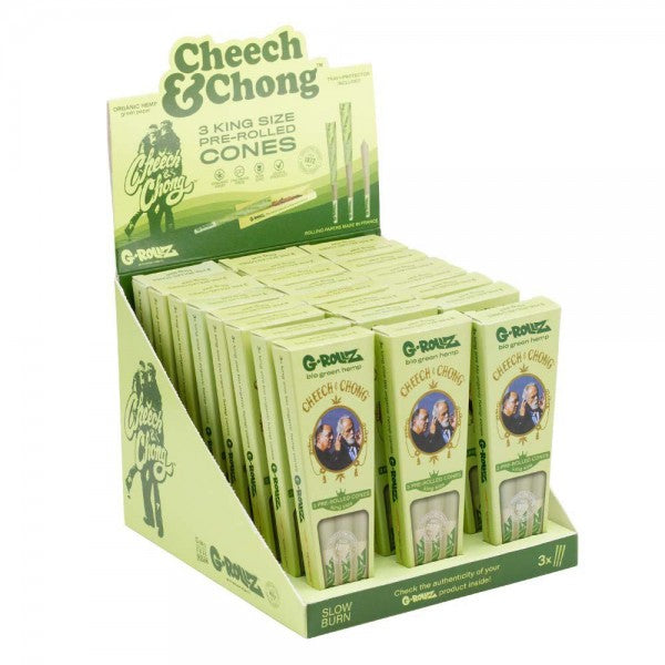 G-ROLLZ | Cheech & Chong(TM) - 3 KS Cones In Each Pack and 24 Packs In Display