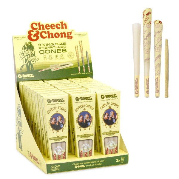 G-ROLLZ | Cheech & Chong(TM) - 3 KS Cones In Each Pack and 24 Packs In Display