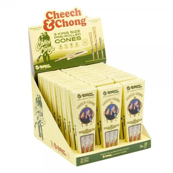 G-ROLLZ | Cheech & Chong(TM) - 3 KS Cones In Each Pack and 24 Packs In Display