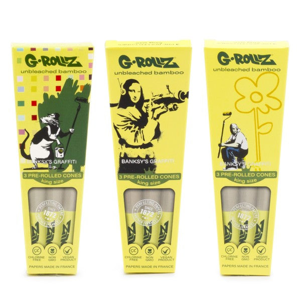 G-ROLLZ | Banksy's Graffiti - 3 KS Cones In Each Pack and 24 packs in Display
