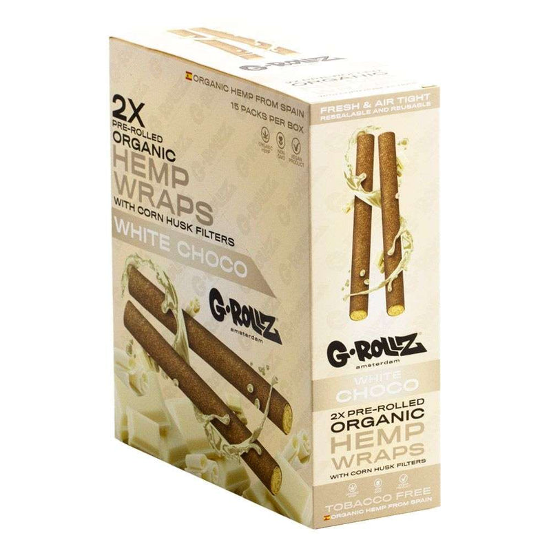 G-Rollz 2x Pre-Rolled Organic Hemp Wraps with Filters (15 Packs per box)