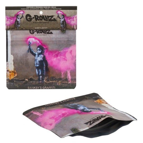 G-Rollz | Banksy's Smell Proof Bags - 10pcs per bag - 90 x 80mm