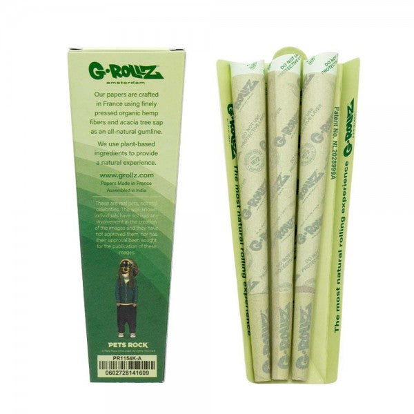 G-ROLLZ | Pets Rock - Organic Green Hemp - 3 KS Cones In Each