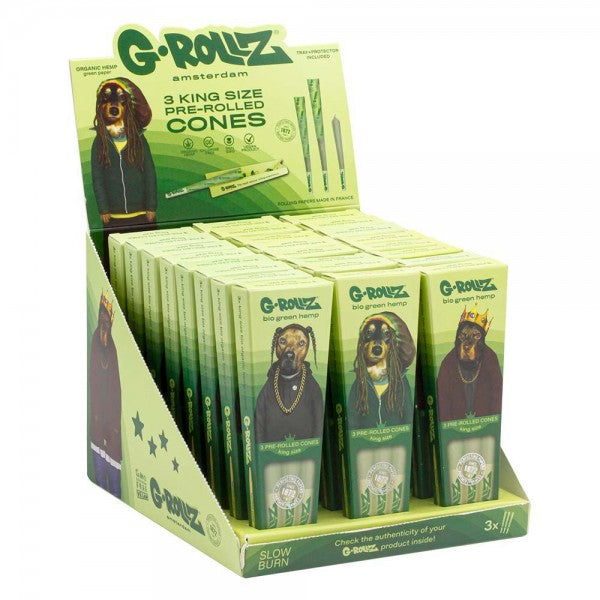 G-ROLLZ | Pets Rock - Organic Green Hemp - 3 KS Cones In Each