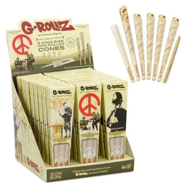 G-ROLLZ | Banksy's Graffiti  - 6 KS Cones In Each Pack and 24 Packs In Display