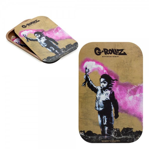 G-Rollz | Banksy's Graffiti Medium Tray with Magnet Cover 27.5 x 17.5 cm
