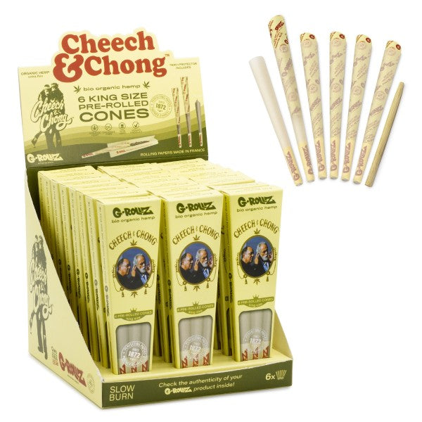 G-ROLLZ | Cheech & Chong(TM) - 6 KS Cones In Each Pack and 24 Packs In Display