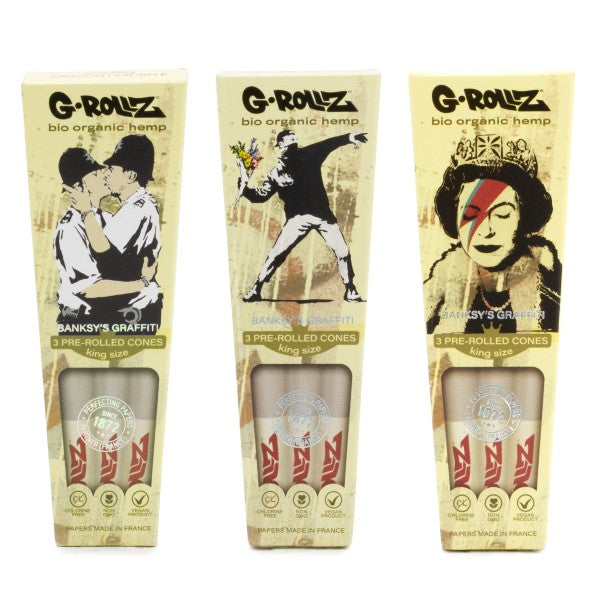 G-ROLLZ | Banksy's Graffiti - 3 KS Cones In Each Pack and 24 packs in Display