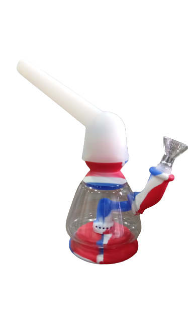 Bong de silicona y cristal desarmable
