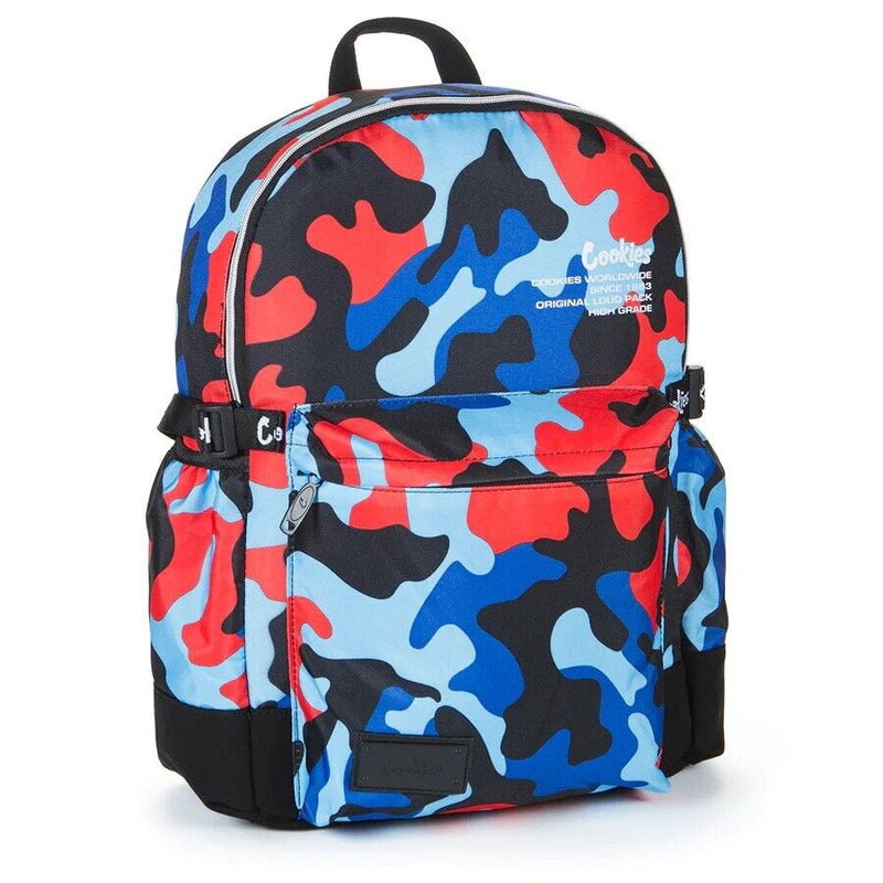 Mochila Off The Grid de Cookies SF a Prueba de Olores y con Estampado de Camuflaje Azul